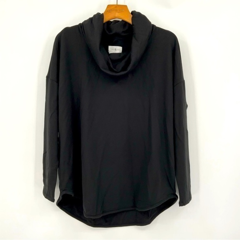 Lou‎ & Grey by Loft Signaturesoft Black Long Sleeve Cowl Neck Size Medium H17